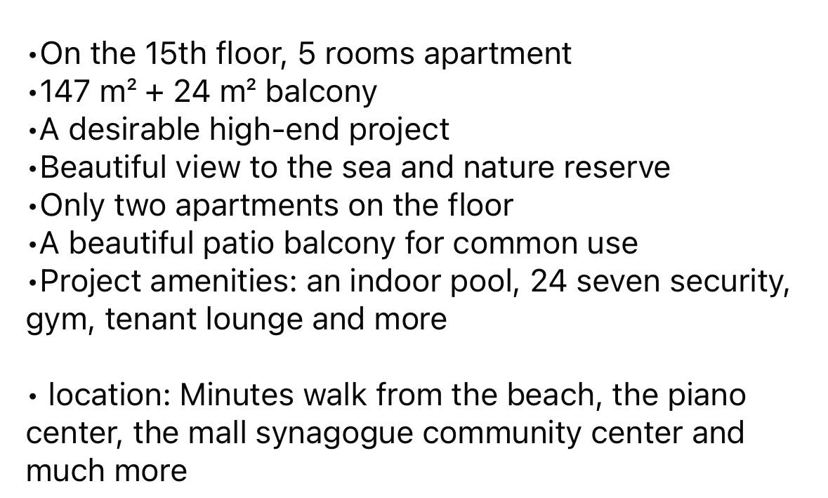 For sale — Ir Yamim, Netanya — 2